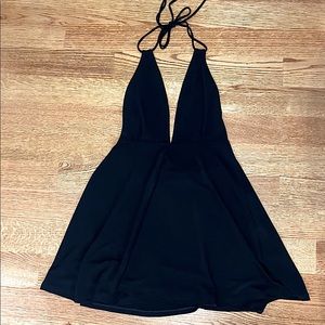 NWT BLACK HALTER DRESS